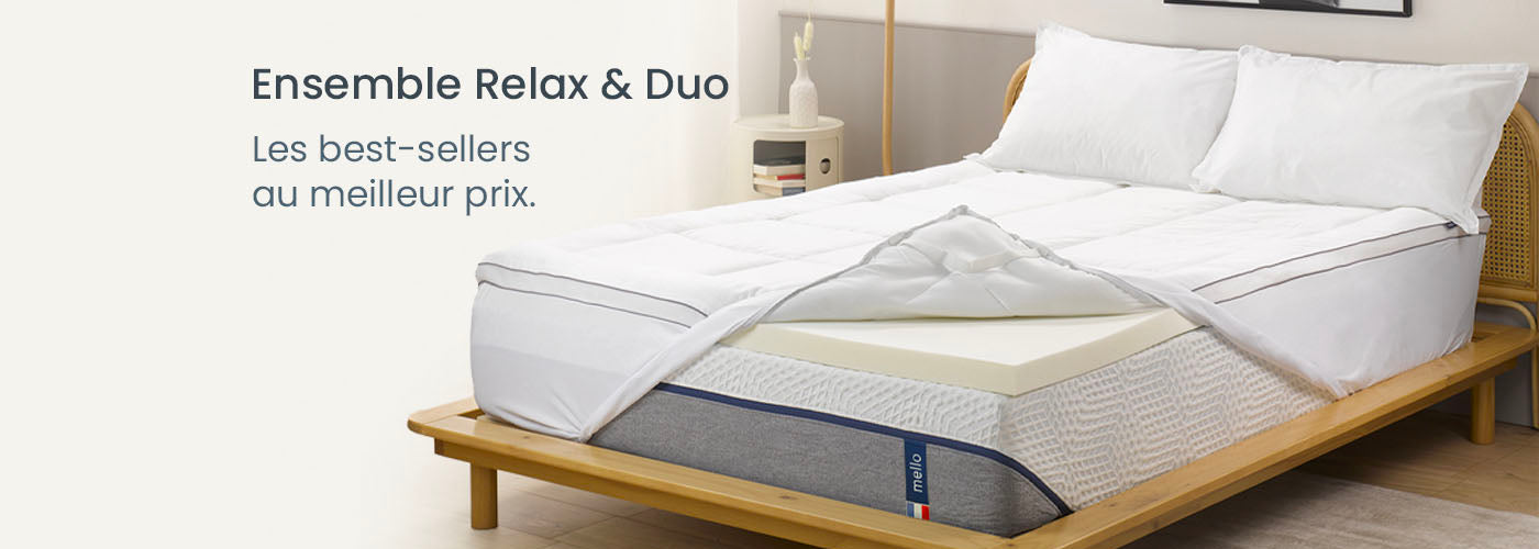 Lancement de l'Ensemble matelas Relax & surmatelas Duo : les best-sellers Mello à prix exceptionnel